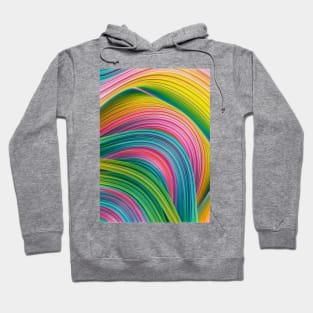 Stranded Horizon. Abstract Colorful Green, Yellow, Blue and Pink Minimal Artwork Hoodie